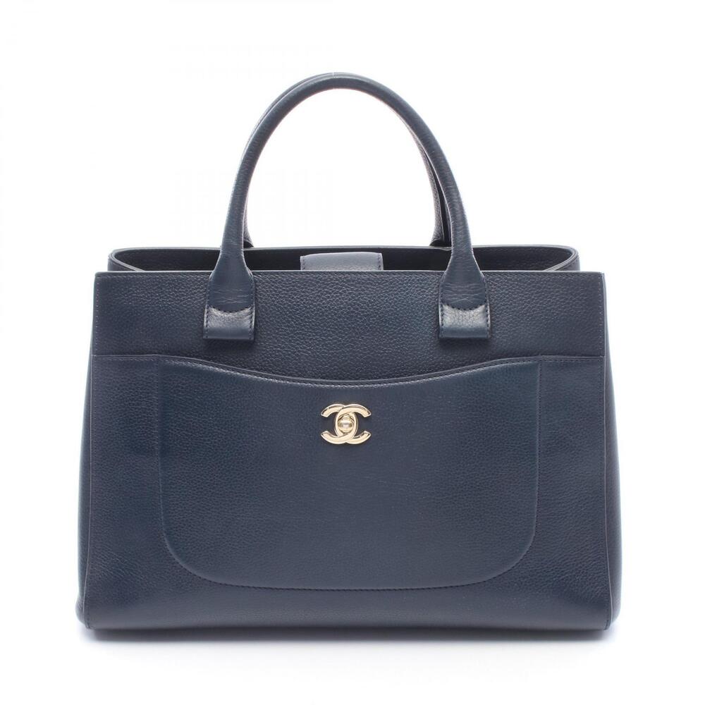 Chanel Neo Executive Tote Bag Leather Navy Blue